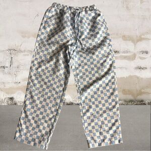 Cider Women's Blue and White Checkerboard Pants Size Small